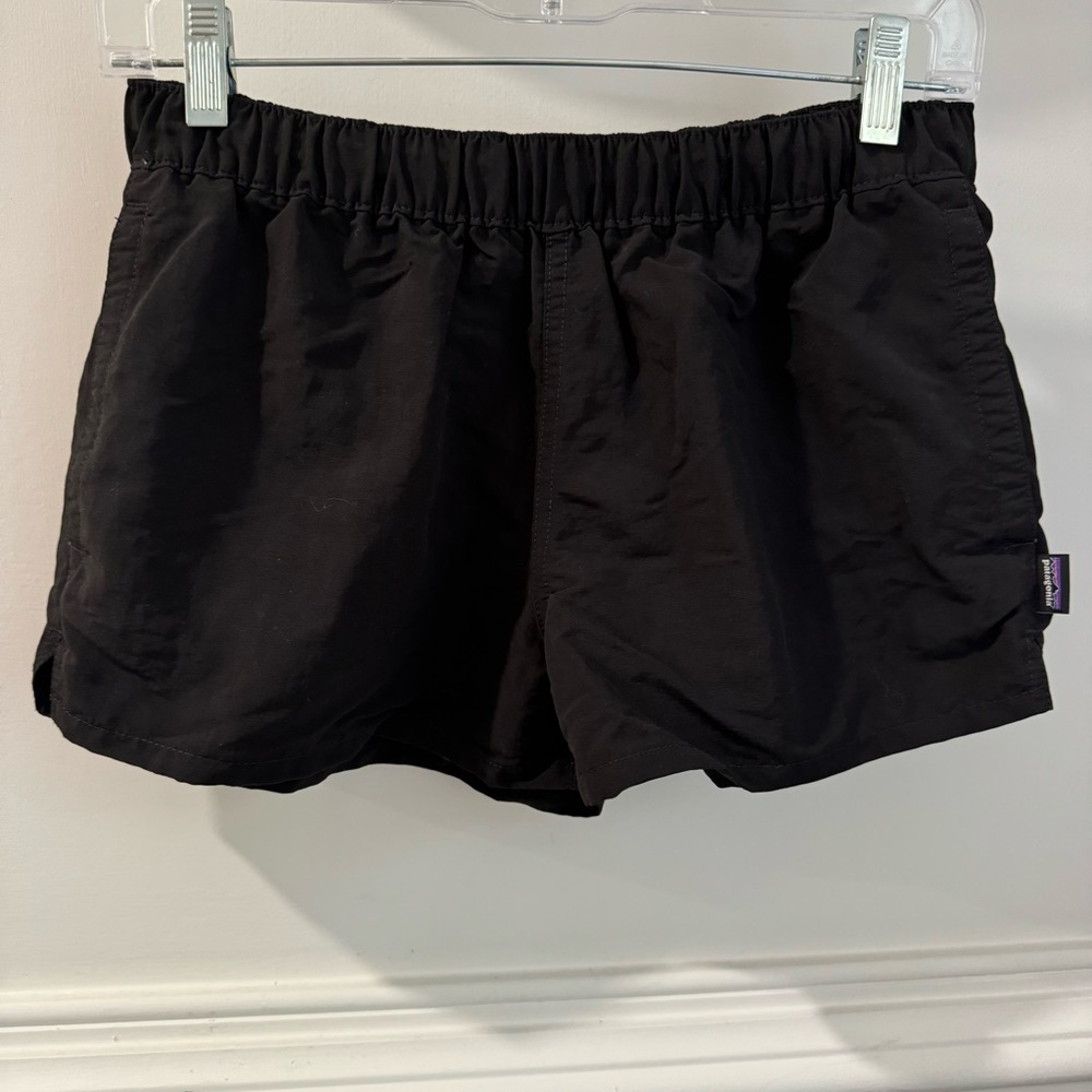 Patagonia Women Solid Black Barely Baggies 2.”Nylon Drawstring Shorts Sz S - Picture 6 of 10